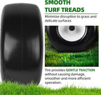 AR-PRO (2-Pack) 13x6.50-6 Flat Free Tire and Wheel - Universal 13x6.5-6 Solid Rubbe Riding Lawn Mower Tire with Rim - With 5.5"-7.8” Centered Hub and 3/4" Bearings extra 5/8" 1/2” Bushings