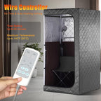 Gollense Portable Infrared Sauna for Home Spa | Full Size 1 Person Sauna | Full Body Personal Far Infrared Sauna Tent | with Heating Foot Pad, Portable Chair, Dark Grey
