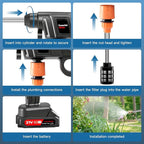 Cordless Pressure Washer Battery Powered, 1500W Portable Power Washer, 60Bar/870PSI Electric Pressure Washer Handheld High Pressure washers Gun with 2 Nozzles, 2 Battery, 5m Hose Cordless Jet Washers
