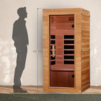 DYNAMIC SAUNAS Elite 1 Person Compact Ultra Low EMF FAR Infrared Sauna with Red Light Therapy & Bluetooth Speakers - Personal Indoor for Home & Gym