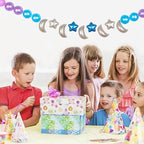 GOGOSO Ball Pit Balls Stars Moon Shapes Plastic Pitballs for Toddler Play Tent Baby Photo Props Kids Pool Water Toys Kiddie Pool Party Decor,Pearl Blue+Pearl Purple+Purple Gray,100PCS