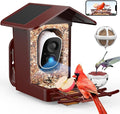 PeckCam® Bird Feeder with Camera Solar Powered, AI Identify & Auto Capture, 2K HD Live Video Smart Bird Feeder Camera Instant Notifications in Backyard, Gift for Bird Lovers