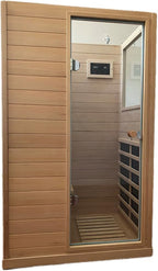 Infrared Sauna Home Sauna Box 1 Person Infrared Sauna Dry Sauna Far Infrared Sauna Indoor Sauna Hemlock Mini Single Person Sauna for Home on The Right of The Indoor Sauna Room, Natural