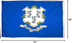 FlagSource Connecticut Nylon State Flag, Made in USA, 4x6'
