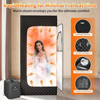 Portable Steam Sauna Box for Home, Infrared Sauna Tent with 3L Steam Generator, Remote Control, 15 Temperature Levels, 66 Minute Timer, Indoor Sauna with Foldable Chair for Home Spa,Black