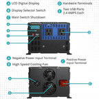 PowerBright 3000 Watts Power Inverter 12V DC to 120V AC Converter for RV, Truck, Off-Grid Inverter, Easy to Install Car Inverter, Dual 110V AC Outlets - Installation Kit Included - ETL Approved