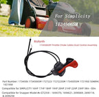 Risforth1734506SM Throttle Choke Cables Dual Control Assembly Compatible with Briggs Stratton Baron Simplicity 16HP-23HP 38In -50In 1734506 1727223 1734505SM 1727223SM 1921950 1721950 5048943