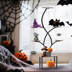 Halloween Plant Stand with Grow Lights, 8-Tiered Metal Shelf for Spooky Home Decor, Display for Pumpkins & Eerie Plants, Create an Eerie Ambiance for Patio & Indoor