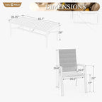 Sophia & William Patio Dining Set 9 Pieces, Patio Table and Chairs Set for 8, 83"x 39" Large Rectangular Metal Dining Table and 8 x Lightweight Aluminum Stackable Chairs (Grey)