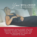 Sauna - Portable Sauna for Home - Infrared Blanket for Detox, Weight Loss & Relaxation, Dry Heat Therapy Bag, Personal Wellness at-Home Wraps with Adjustable Temp 95-185°F. 110V 500 Watts, 71" x 36"