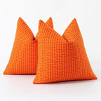 Kevin Textile Fall Outdoor Waterproof Throw Pillow Covers Pack of 2 Farmhouse Decorative Cushion Covers for Garden Patio Tent Balcony Bench Couch Sofa 20x20 Inch, Orange