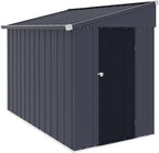 BlueWish 4'x8' Metal Storage Shed, Lean-to Tool Shed with Galvanized Sloped Roof, Small Shed Kit with Built in Vents, Patio Garden Outdoor Storage Shed for Utility Tool Storage