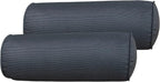 Indoor/Outdoor Bolster Pillows, 16x6 inches Solid Round Lumbar Cylinder Throw Pillows for Outdoor Furnitures, Set of 2, (Black)