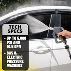 Chemical Guys Snubby Pressure Washer Gun with Foam Cannon Attachment - Short Handle for Gas and Electric Pressure Washers, Ideal for Car Washing, Detailing, and Home Cleaning Projects