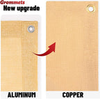 SUNNY GUARD Shade Cloth Custom Size 16x18 FT Sun Shade Screen Fabric Shade Cover Tarp with Grommets for Pergola Backyard Garden, Sand(We Customized)