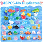 45PCS Mini Resin Animals Tiny Cute Ocean Figurines, Miniature Sea Figures to Hide, Little Animal Toys Small Accessories for Topper Desk Garden Dollhouse Landscape Aquarium Ornaments Crafts & Decor