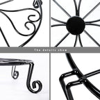 2 pack 10" 12" Rustproof Black Metal Plant Stands Heavy Duty Plants Holder Outdoor Indoor, Round Wrought Iron Sturdy Flower Planter Pot Stand, Corner Gardening Inside Potted Plant Risers - 10Inches