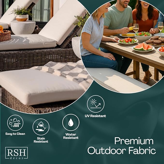 RSH Décor - Jumbo Lumbar Throw Pillows – Set of 4 | 26" x 16" | Outdoor Use – Patio, Lounge, Adirondack, Deck | Water & Fade-Resistant | Includes Down-Alternative Inserts | Crestwood Marine