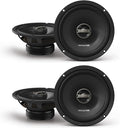Alpine DM-65-G 6.5-Inch 2-Way Coaxial Speakers with Grille Bundle, 4 Speakers