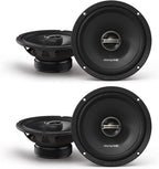Alpine DM-65-G 6.5-Inch 2-Way Coaxial Speakers with Grille Bundle, 4 Speakers