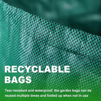 Hugeleaf 3 Packs 72 Gallon Reusable Yard Waste Bags, Collapsible Leaf Bags with Reinforced Handles, Extra Large Heavy Duty Garden Waste Bags for Leaves Garden Clean Up