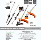 52cc 2-Cycle Gas Multi-Trimmer | 4-in-1 String Trimmer w/Rotatable Pole Saw, Weed Eater Weed Wacker, Brush Cutter & Hedge Trimmer Gas for Lawn, Yard, Garden Care, All-in-one Garden Tool