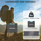 200W Portable Solar Panels for Power Station, IP68 Waterproof ETFE Foldable Solar Panel Kit 25% High Conversion Efficiency Solar Panel for Camping Outdoor RV Blackout
