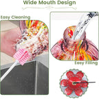 BOLITE Hummingbird Feeder, Hummingbird Feeders for Outdoors Hanging, Hand Blown Glass, Meshy Texture Ball Shape Bottle, 5 Feeding Ports with Perch, 20 Ounces, Leak Proof, Purple, Gifts for Women Men