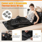 COSTWAY Infrared Sauna Blanket, Portable Full-Body Personal Sauna for Home Use w/Arm Sleeves, Wraps, Carry Bag, 90-180°F Temp Range, 30-90Min Timer, Relaxation & Detoxification, Muscle Tension Relief
