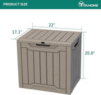 YITAHOME 31 Gallon Outdoor Storage Deck Box, Waterproof Resin Package Delivery and Storage Box with Lockable Lid for Patio Furniture Cushions, Pool Accessories, Garden Tools, Taupe