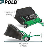48" Lawn Sweeper Tow Behind - Pull Behind Grass Catcher with 25.16 cu. ft Large Hopper, Heavy Duty Leaf & Grass Collector, Adjustable Brush Height Lever and Dumping Rope, Lawn and Yard Cleanup Tool