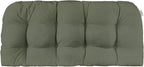 RSH DECOR Sunbrella Tufted Wicker Loveseat Cushion | 41” x 19" | Water and Fade-Resistant Performance Fabric | Outdoor Settee Cushion for Patio Furniture | Made in USA (Cast Sage Green)