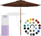 Midtown Umbrellas Sunbrella Umbrella Outdoor Patio Umbrella 2-8 Feet in Bay Brown Acrylic Fabric - Auto-Tilt Aluminum Frame For Backyard Umbrella, Deck Umbrella & Porch Umbrella - Wooden Pole