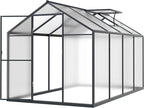 BlueWish 6x8FT Greenhouse, Walk-in Green House with Adjustable Vents, Rivet Structure, Greenhouses for Outdoors with Polycarbonate, Aluminum Heavy Duty Greenhouse Kit for Garden, Gray