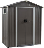 Vongrasig 5 x 3 FT Outdoor Storage Shed, Metal Shed Small Garden Tool Storage Shed with Window and Lockable Door for Outside Backyard Patio Lawn (Grey)