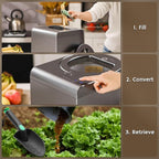 Airthereal Revive Electric Kitchen Composter with Visual Cover, Upgraded SHARKSDEN® Tri-Blade, Turn Food Waste and Scraps into Natural Fertilizer for Plants, R500-V, Grey
