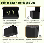 Outdoor Storage Box, 100 Gallon Deck Box Outdoor Storage Bench Outside Waterproof Resin Storage Bench, Lockable Patio Cushions, Garden Tools Storage For Furniture, UV Resistant(Black)