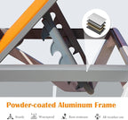 Domi Outdoor Lounge Chair, Aluminum Patio Chaise Lounge with 5 Position Adjustable Backrest and Wheels, All Weather Reclining Chair for Patio, Yard, Balcony, Poolside (Orange)