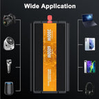 3000W Power Inverter,Peak Power 6000W 12V DC to AC 110V120V,Remote Control with 2AC Outlets and 2.4USB Port,LCD Display for Power Converter,Outdoor Activities,Emergency,Vehicles Truck RV Solar System