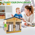 Outdoor Library Box Literature Exchange Box Outdoor Book Storage Little Wood Cabinet for DIY, Neighborhoods Community and Schools Sharing Books, Literature and Newspapers