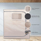 Smartmak Full Size Steam Sauna Tent, Portable Whole Body Home Spa Room, 1 or Two Person Large Space, Steamer NOT Included (47.28" x 35.46" x 63" Champagne)