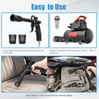 Car Detailing Air Gun, High Pressure Air Blower Dryer for Car Interior Cleaning, Quickly Blasts Dirt and Dust, Compressor Pneumatic Air Blaster Cleaning Tool, Black