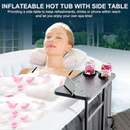 NAIZEA Inflatable Hot Tub - Outdoor Hot Tubs 2 Person, Portable Blow Up Spa Square Portable Hot Tub, 90 Soothing Bubble Air Jets, Cover, 2 Filter, 145 Gallon,75x47x25 in