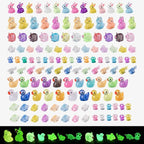 140Pcs Glow-in-The-Dark Mini Resin Animal Figurines Miniature Figures Glowing in The Dark Garden Accessories Aquarium Landscape Bonsai Ornaments