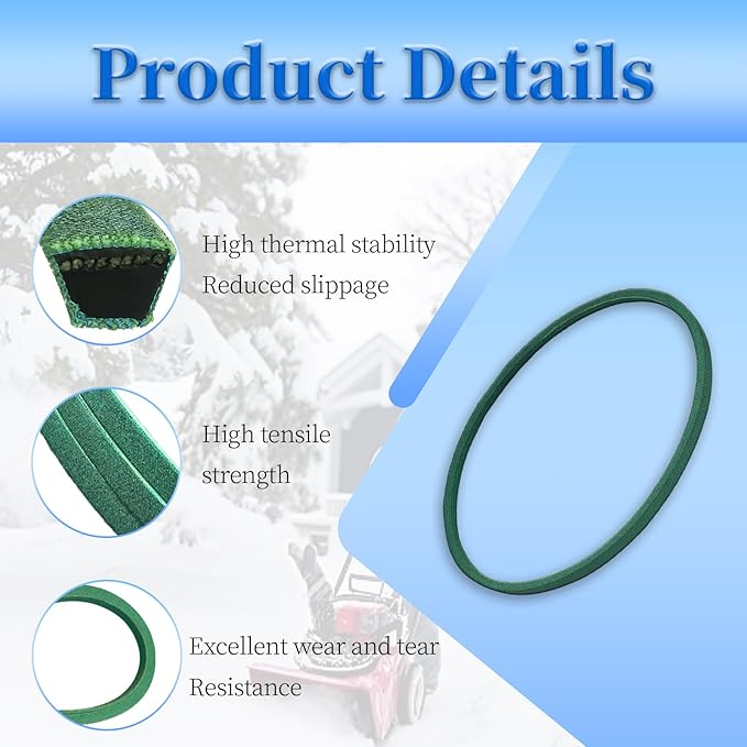 47846 Snow Thrower Auger Belt for Craftsman 48624837 48624838 486248381 486248391 486248392 48624853 486248531 snowblower (5/8"X 114")