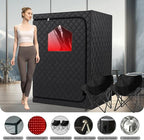 2 Person Infrared Sauna Box, Portable Infrared Sauna for Home, Personal Infrared Saunas with Red Light Threapy, Remote Control, Upgraded Comfortable Chair