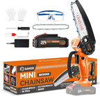 Saker Mini Chainsaw|6 Inch Chainsaws[2025 Upgraded]|Mini Cordless Electric Chain Saw|Small Handheld Portable Chain Saws Battery Powered Saws for Tree Trimmer and Garden,Christmas Gifts