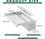 Waterfall Pool Fountain, LONGRUNNEW Stainless Steel Waterfall Spillway with Pipe Connector Kits for Outdoor/Indoor Decorative, 11.8 Inches Pool Water Feature for Garden Patio, Backyard Koi Pond Decor