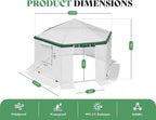 AMERLIFE 13.5x13.5x9 FT Hexagonal Walk-in Greenhouse for Outdoors, Heavy-Duty Greenhouse with Windbreak Ropes, Waterproof PE Cover, Ground Stakes, Tunnel Green House for Garden, White/Green