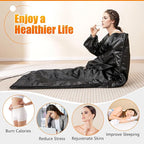 COSTWAY Infrared Sauna Blanket, Portable Full-Body Personal Sauna for Home Use w/Arm Sleeves, Wraps, Carry Bag, 90-180°F Temp Range, 30-90Min Timer, Relaxation & Detoxification, Muscle Tension Relief